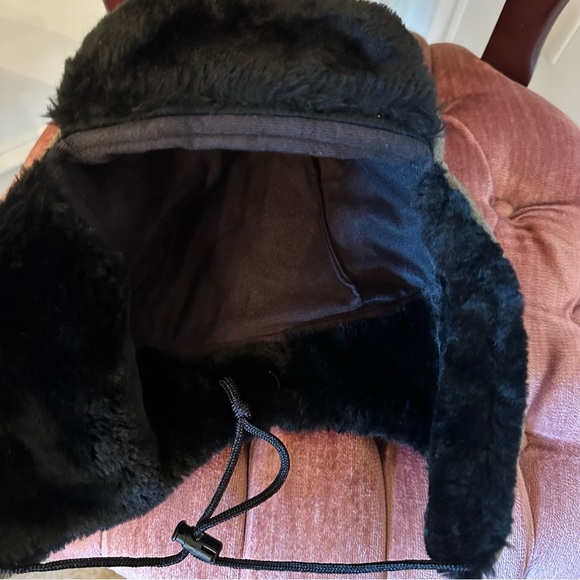 Turtle Fur VINTAGE Warm Vermont Trapper Hat Winter Hunting Ski Fleece Fur Lined - Picture 4 of 6